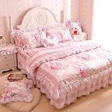 Playboy Bedding Set Satin Comforter Set Queen Size Pink With