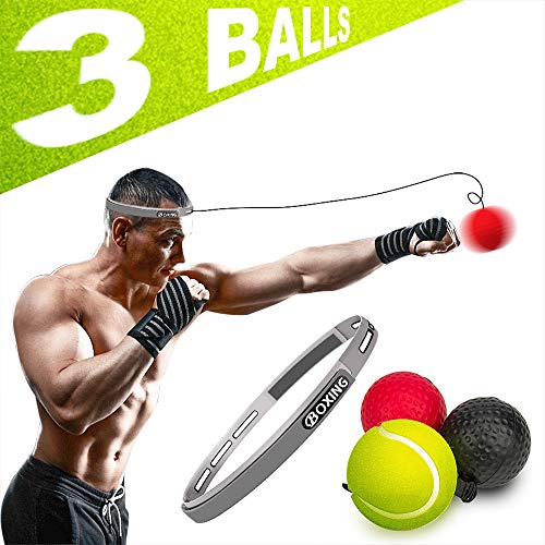 【2019 Latest】 Boxing Reflex Ball, 3 Difficulty Levels Fight Reflex Ball on String with Headband, Perfect for Improving Speed Reactions, Agility, Punching Speed and Hand Eye Coordination Training - Thumbnail 7