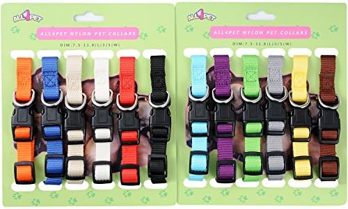All4pet 12 pcs/set Soft Nylon Puppy Collars Puppy ID Collars whelping litter collars Adjustable