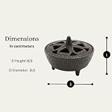 The Smudge Stick Shop Cast Iron Incense Burner - Lotus Patterned Lid view 5