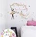 BIBITIME Dance Ballet Girl Multicolored Flower Butterfly Wall Decal Sayings A Blossom Faerie of Brilliant Quotes Sticker for Music Classroom Girl Bedroom Kids Room Decor