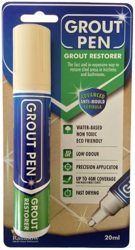 Grout Pen Large Beige - Ideal to Restore the Look of Tile Grout Lines by Rainbow Chalk Markers Ltd