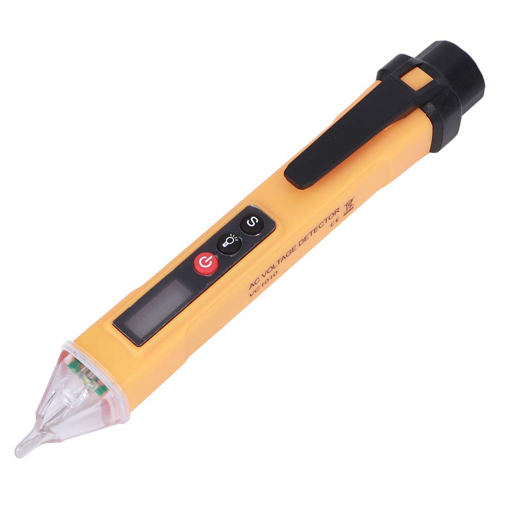 Electric Alert Tester, Voltage Test Pen Voltage Detector Electroprobe Home Electricity Tools Circuit Tester Voltage Tester Wire Breakpoint Finder with LCD Display AC 12-1000V (yellow+black)