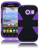 Galaxy Ace Style Phone Case, Bastex Hybrid Heavy Duty Hard Dynamic Black Case Cover with Protective Soft Purple Silicone Design for Samsung Galaxy Ace Style S765C