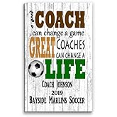 Personalized Soccer Coach Gift Plaque Sign For Team Coaches Men or Women CUSTOM Coach's Appreciation Award