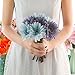 Gerbera Daisy Artificial Flowers for Farmhouse Home Decor 7 Stems Silk Daisies Flower for Wedding Bouquet Living Room Office Party DIY Decoration (Blue)