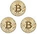 Gold Bitcoin Coins By CryptoNow | 3PCs Triple Gold Bitcoins Set, Collectors Shiny Gift Token, Blockchain Coin, Collectible Collection Coin