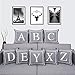 Fascidorm Gray Pillow Cover English Alphabet L Throw Pillow Case Modern Cushion Cover Square Pillowcase Decoration for Sofa Bed Chair Car 18 x 18 Inch