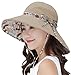 HindaWi Sun Hats for Women Sun Hat Wide Brim UV Protection Summer Beach Foldable Visor Khaki