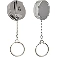 Badge Reels Retractable 2Pack Heavy Duty Badge Reel with Metal Chain, WENSUNNIE Metal ID Nurse Badge Reel Retractable Card Holder Keychain with Clip for Nurse Accessories for Work