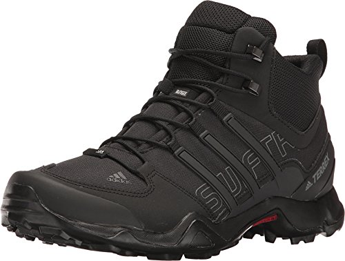 adidas Men's Terrex Swift R Mid Hiking Boot,Black/Black/Dark Grey,US 13 M