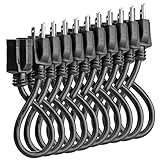 1 Foot Power Extension Cord 10 Pack, Fosmon UL Listed 16/3 16AWG 125V 13A 1625Watt Grounded 3 Prong SJT Short Extension Power Cord Outlet Saver (Black)
