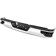 Auto Dynasty Rear Step Bumper Assembly Compatible with 09-10 Dodge Ram 1500, 11-18 Ram 1500, 19-23 Ram 1500 Classic, w/Step Pad & License Plate Light, Non Park Sensor/Dual Exhaust Cutouts, Chrome