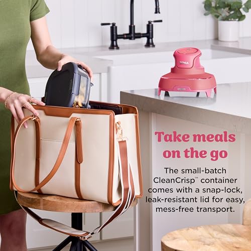 Ninjas | Freidora de aire | Sistema de cocción portátil Crispi 4 en 1 | Recipientes de vidrio de 4 cuartos y 6 tazas, platos para verduras y tapas de almacenamiento incluidos | Apto para microondas, congelador y lavavajillas | Cereza triturada | FN101DR Ninjas | Freidora de aire | Sistema de cocción portátil Crispi 4 en 1 | Recipientes de vidrio de 4 cuartos y 6 tazas, platos para verduras y tapas de almacenamiento incluidos | Apto para microondas, congelador y lavavajillas | Cereza triturada | FN101DR