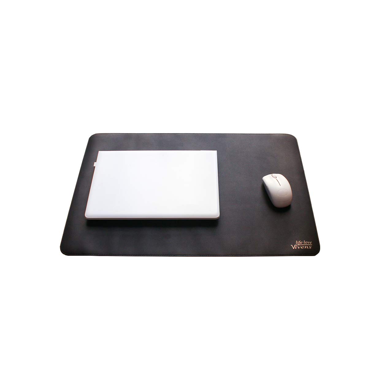 VIVENS Large PU Leather Desk Pad, 60x40 cm, Dual-Sided Non-Slip Waterproof for Office and Home, Black