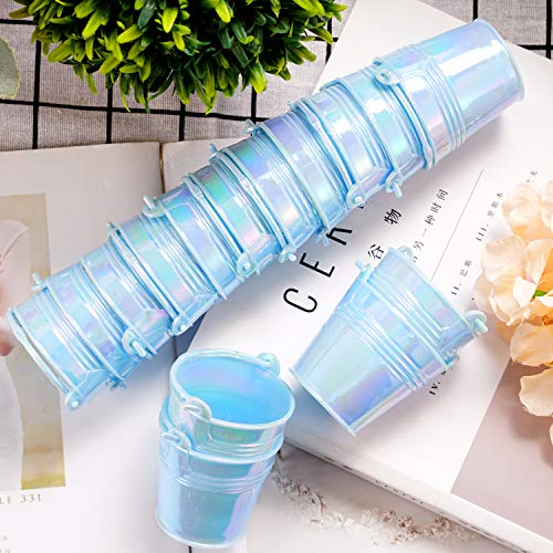 Â Mini Bucket Set Mini Pails with Handle Party Favor Gift BucketBucket Flower Holder Decorative Mini Bucket Â Candy Box Buckets for DIY Craft Baby Showers Bridal Shower Wedding Party Blue