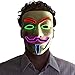 Neon Nightlife Men's Light Up V for Vendetta, Guy Fawkes Mask, One Size, Multicolor