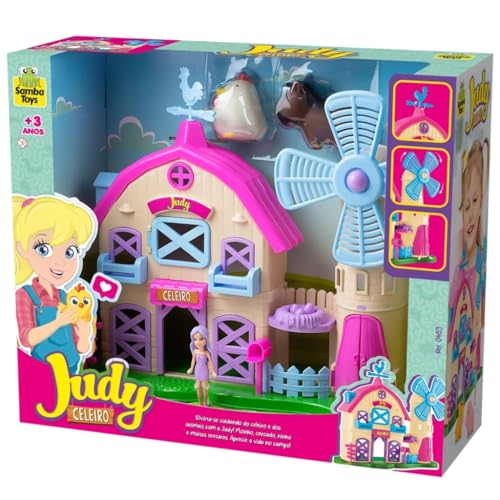 Brinquedo Menina 3 anos Fazendinha Celeiro Infantil com Boneca e Bichinhos Fazenda com Catavento e Portas Interativas Brinquedo Educativo +3 Anos