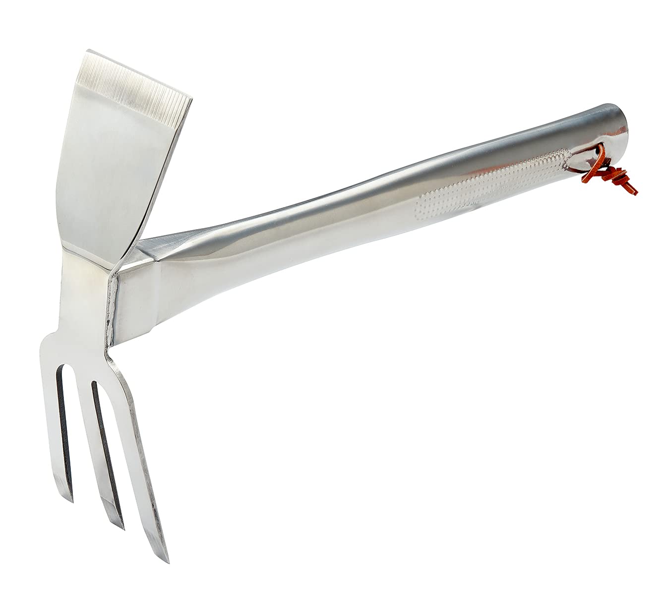 Garden hoe, stainless steel garden rake, can be used for outdoor garden tools loosening soil excavation weeding planting (14.25" x 23, Chrome)