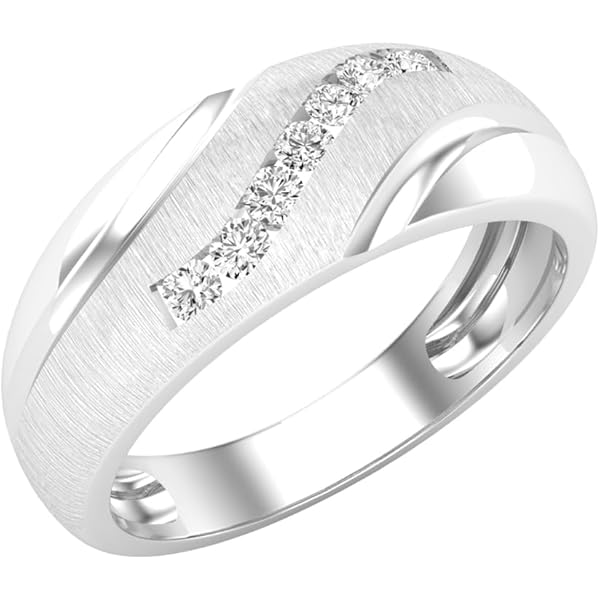 Dazzlingrock Collection 0.26 Quilates (ctw) Diamante Redondo Hip Hop Micro Pave Anillo De Boda Aniversario 1/4 CT, Plata Esterlina, Plata De Ley Diamante Blanco., Diamante Blanco