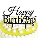 PALASASA Happy Birthday Cake Toppers Monogram Black Silhouette Acrylic Party Decorations