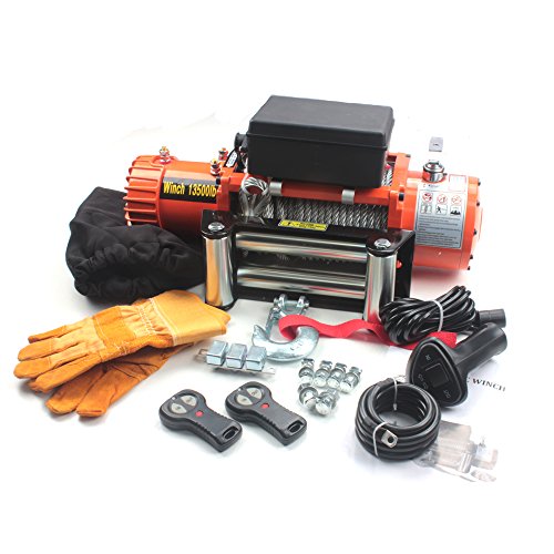 AC-DK 12V 13500 lb Electric Winch Off Road Winch recoevery Winch with Steel Rope - Thumbnail 6