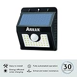 Solar Lights, ARILUX 30 LED Motion Sensor Wall Light Outdoor Weatherproof Wireless Security Lighting Nightlight for Driveway, Garden, Back Door, Fence, Patio