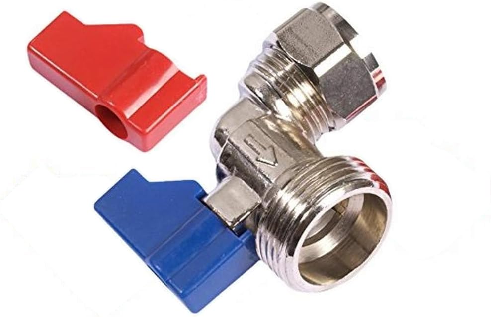 NPH Angle Washing Machine Valve 15mm x 3/4-inch BSP, Silver,