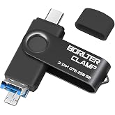256GB 3 in 1 USB 3.0 Flash Drive Photo Stick for Android Phones, BorlterClamp OTG Memory Stick with 3 USB Ports (USB C, microUSB, USB A) for Samsung Galaxy, LG, Tablets, PC and More, Black