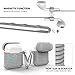 MeanLove AirPods Case, Accessories Kits for Airpods Charging Case, Flex Armor Series AirPods Cover Skin with Keychain/Magnetic Airpods Strap, Gray