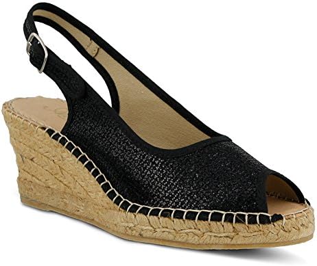 Azura Womens Boltz Espadrille Sandal, Black, Size - 41