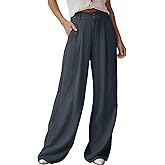 Dokotoo Women's Casual Loose Wide Leg Linen Pants