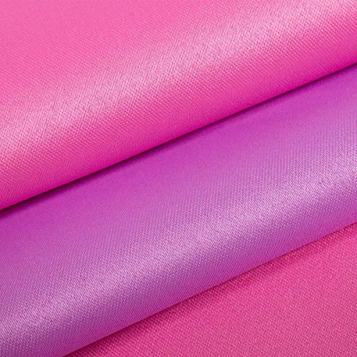 KYOETSU Women's Long Obi Belt for Yukata Kimono Plain Reversible (Pink/Lavender)