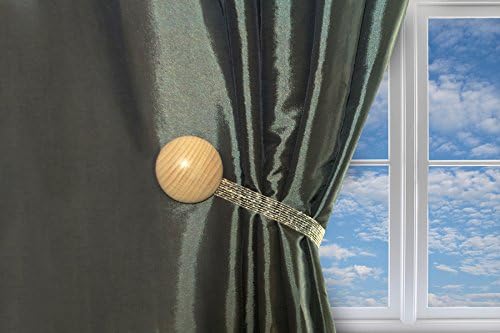 One Pair Curtain Clips, Magnetic Buckle Tieback, Creative Curtain Holdback Accessories, No tools required, Vela (White)