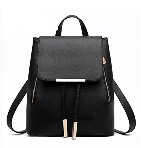 aeoss leather pu black red golden handbag backpack college school travel gym