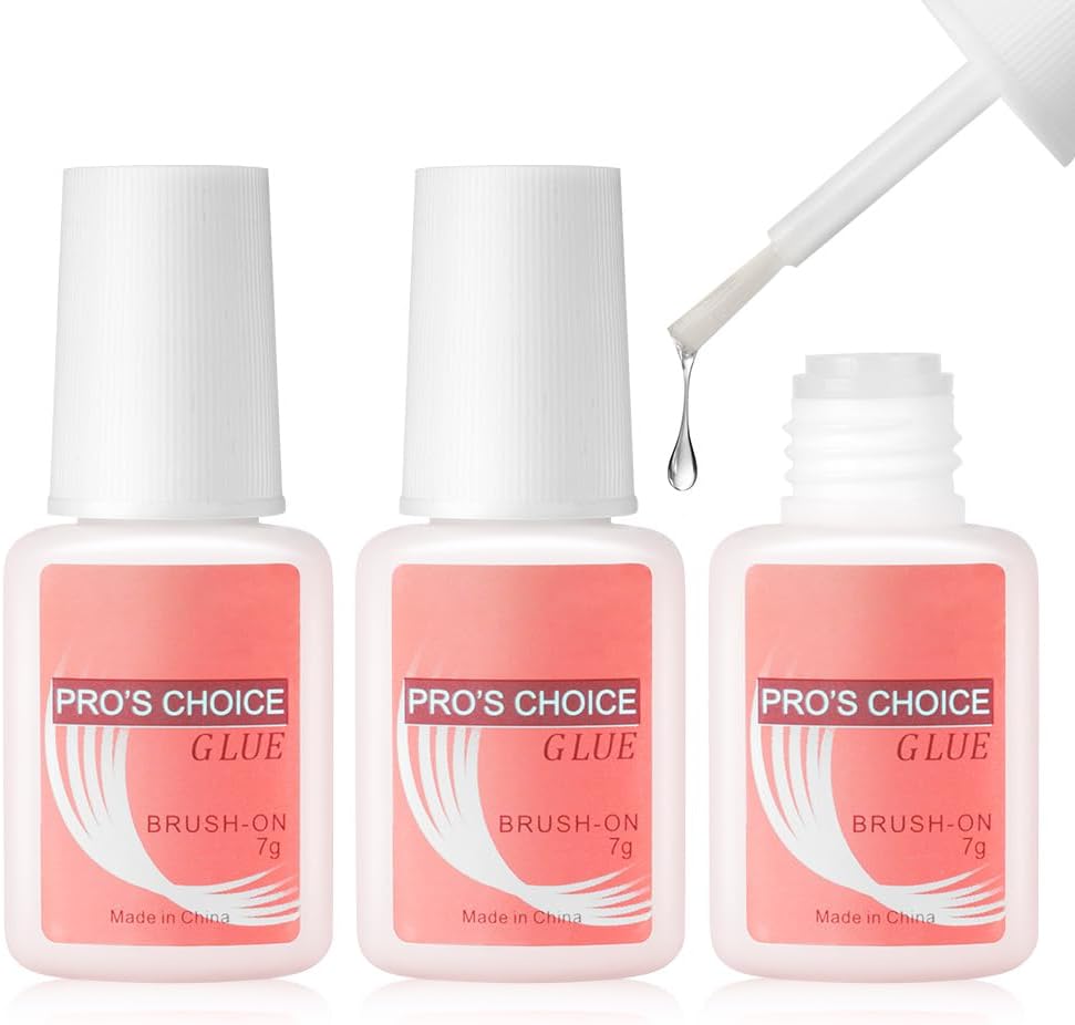 LOPHE 3Pcs Extra Strong Nail Glue with Brush 7g Bond Adhesive for Acrylic Nails