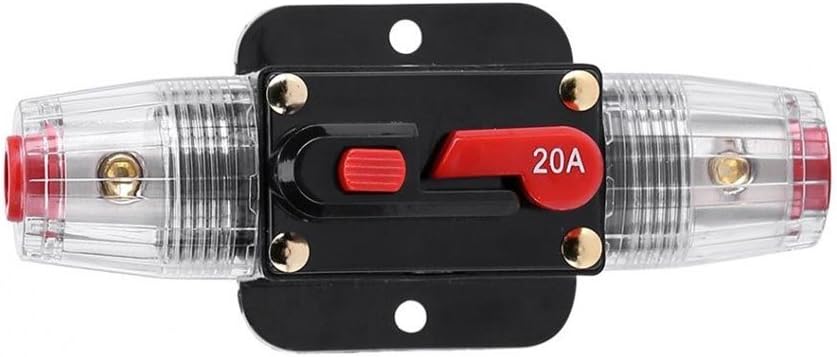 STETION Car Audio 20 Amp Resettable Fuse Circuit Breaker Car Protect for Audio System Fuse 12-24V DC for Car Audio Amps Overload Protection Fuse (20A)