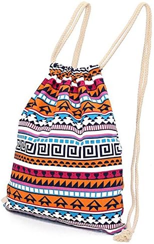 DANUC Gym Sack Bag Drawstring Backpack Sport Bag for Men &amp; Women School Travel Backpack (Bohemia 6)