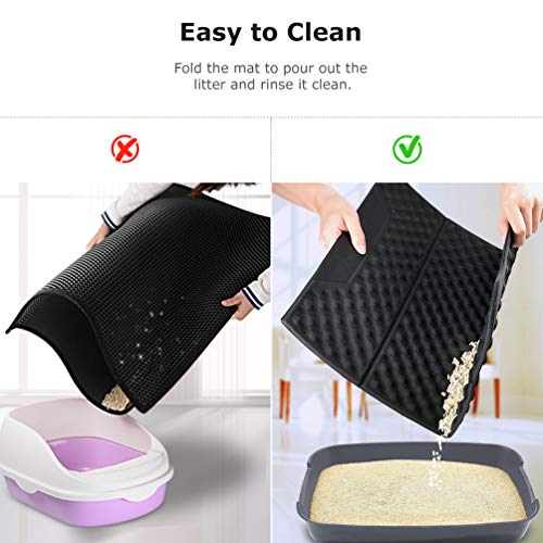 Petacc Cat Litter Mat, 17"x24" Layer Design Waterproof Litter