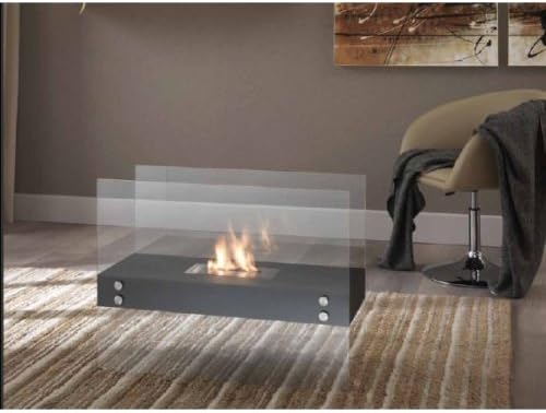 Stones, THEREMIN, Bioethanol Floor Fireplace 80 x 32 x 60 cm Black