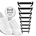 Wangtian No Tie Shoelaces,Silicone Elastic Shoelaces for Sneaker Boots Board Shoes and Casual Shoes Easy to Clean(2 Pair)