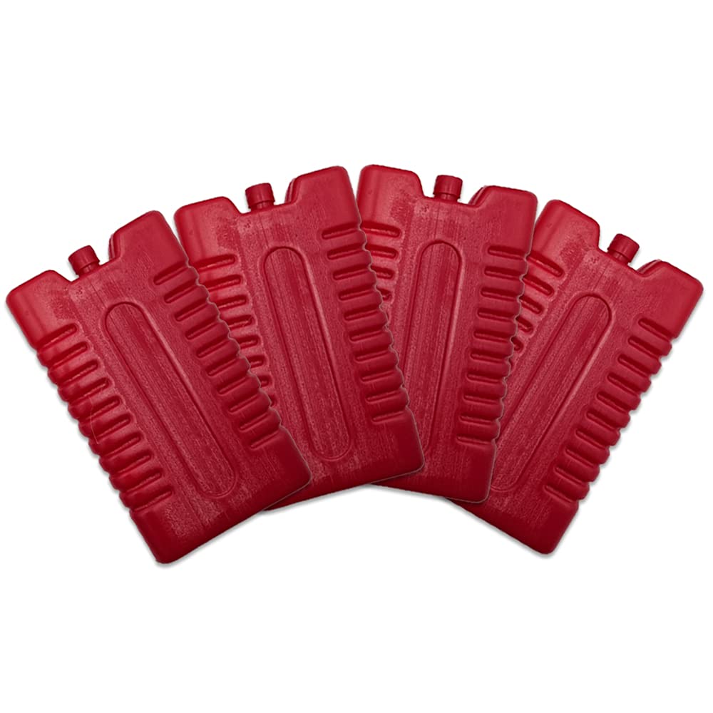 schone 220ml Reusable Ice Blocks - Slim Long Lasting Freezer Boards - Space Saving Ice Coolers for Lunch Bags/Boxes - Ice Bricks for Grocery Transport (Red)