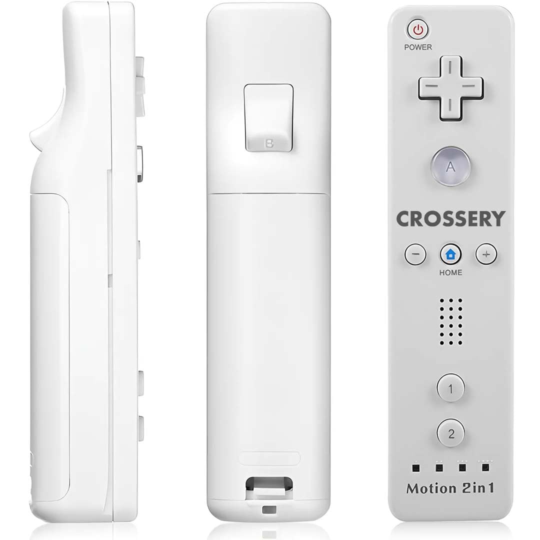 Wii Remote and Nunchuck Controller Bundle with Charging Dock - 2 Pack Motion Plus Remotes, 2 Nunchucks, 1 Charging Station, Compatible with Nintendo Wii & Wii U - White