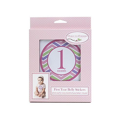 Child to Cherish Monthly Belly Stickers, Pink