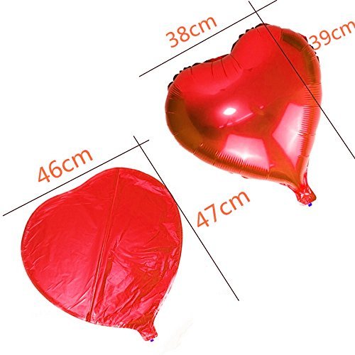 Ximkee 18 Inch Red Heart Foil Helium Balloons(10 PK) Valentines Day Wedding Engagement Decorations - //coolthings.us