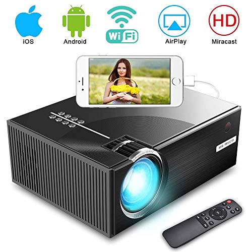 iBosi Cheng Video Projectors, WiFi Projectors Mini Projector Full HD 1080P Home Projector, 2800 Lux Wireless Display Projector LCD Portable Movie Projector with HDMI USB VGA Ports