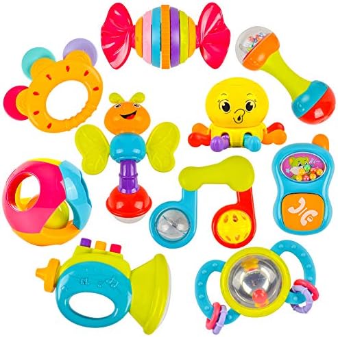 がらがら ラトル 10 Pcsセット 歯固めラトル ハンドラトル ガラガラのオモチャ はがためセット 初めてのオモチャ 人気 歯がためおもちゃ がらがら おもちゃ 知育 おしゃぶり ラトル ベビー 3ヶ月 6ヶ月 10ヶ月 0歳 1歳 2歳 赤ちゃん 新生児 幼児 乳児 男の子 女の子 出産