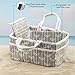Baby Diaper Caddy Organizer Grey-Storage – Extra Large for Baby Accessories – Can Use As Portable Travel Station – Perfect Baby Shower Gift – 100% Cotton, Includes Free Bottle Brush