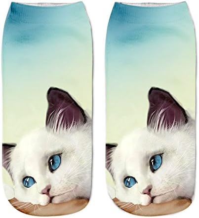 Toamen Cartoon Ankle Socks, Sale Clearance Men Women Unisex Popular Funny Anklet Socks Cute 3D Cat Printed Novelty Gift