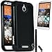 COVRWARE HTC Desire 510-3 in 1 Bundle - Armor Defender Series Protective Case [HD Film & Aluminum Stylus Pen] - Black